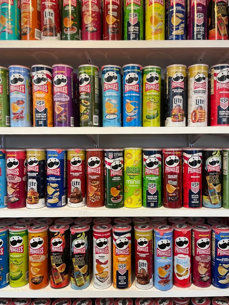 Phone photo of a snack shelf